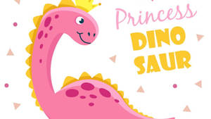 戴著皇冠並帶有文字 Princess Dino Saur 的粉紅色卡通恐龍