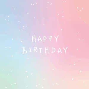 在粉彩水彩背景上的生日快樂訊息，帶有紙屑。 — 生日蛋糕 壁紙
