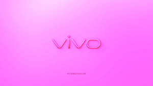 漸變粉紅色背景上的亮面粉紅色 vivo 標誌。