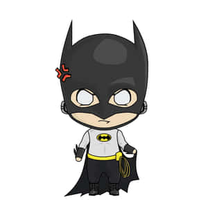 身穿全套服裝（包括披風和腰帶）的 Chibi Batman。