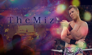 WWE摔角手The Miz在Royal Rumble活動期間在擂台上手持麥克風。