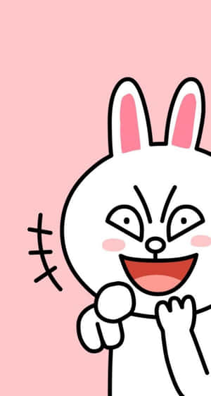 一隻卡通兔仔帶住憤怒嘅眼同大大嘅笑容揸住咪高峰。 — 鎖屏 壁紙