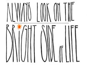 Always look on the bright side of life 帶橙色星星的勵志短語 — 太陽 壁紙