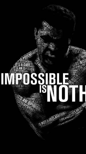 勵志文字藝術，在人形剪影內展示「impossible is nothing」字句。