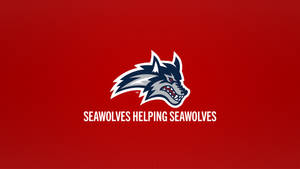紅色背景上的 Seawolves helping seawolves 標誌