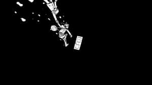 兩名太空人在黑色虛空中追逐一扇漂浮的門。