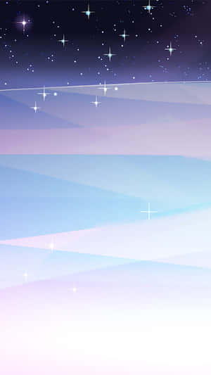 帶有閃爍星星和柔和雲層的粉彩漸變天空。
