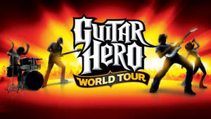 Guitar Hero World Tour 樂隊在火熱舞台上表演
