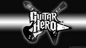 Guitar Hero標誌，交叉結他，漸變背景