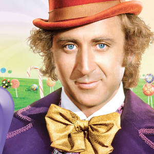 Willy Wonka 在糖果樂園中，有棒棒糖和糖果手杖。 — 荷里活 GIF 壁紙