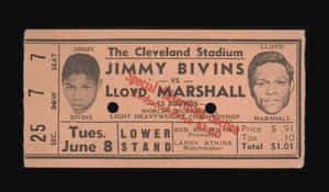 克利夫蘭體育場舉行的Jimmy Bivins對Lloyd Marshall的復古拳擊比賽門票。