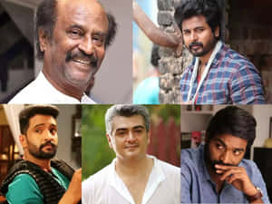 五位印度男演員以不同姿勢和表情呈現。