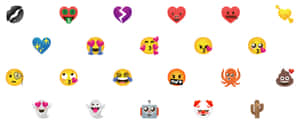 白色背景上的彩色 emoji 圖標集合
