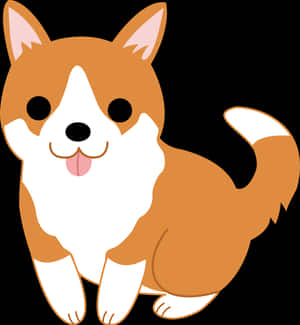 一隻卡通哥基犬，有橙色同白色嘅毛，伸出舌頭坐得好開心。 — Oppo Find N5 壁紙