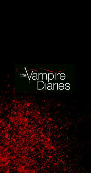 黑色背景上帶有紅色飛濺的 The Vampire Diaries 標誌