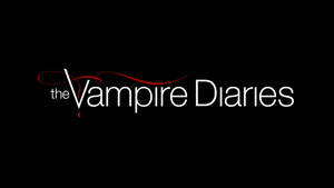 黑色背景上帶有紅色血滴的 The Vampire Diaries 標題標誌。