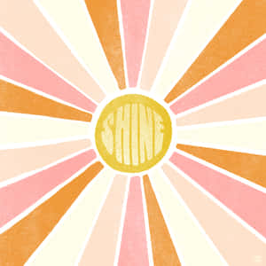 一個風格化的太陽光線，中心有「shine」字樣，散發出柔和色彩。