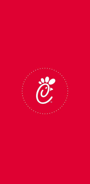 Chick-fil-A標誌在紅色背景上帶虛線圓圈