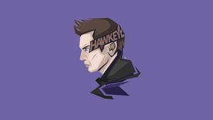 Hawkeye 超級英雄角色插圖，名字紋在額頭上。