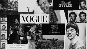 黑白拼貼，包含Harry Styles照片、Vogue雜誌文字和勵志語錄。