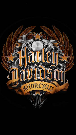 帶有翅膀和引擎細節的Harley-Davidson電單車標誌。