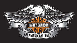 哈雷戴維森鷹標誌，帶有「An American Legend」文字