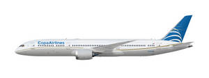 巴拿馬航空波音787夢幻客機，白色和藍色塗裝。 — 白色 壁紙