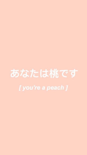 蜜桃色背景，日文文字及英文翻譯顯示「你是蜜桃」。