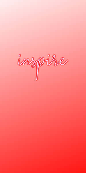 漸變紅色背景上的霓虹粉紅「inspire」字樣