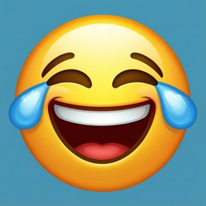 一個大笑的表情符號，淚水從眼睛裡流出來。