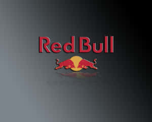 Red Bull 標誌，兩頭紅牛衝向一個黃色圓圈，背景為深色漸變。