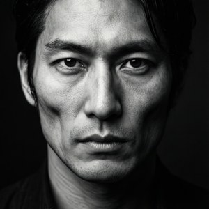 嚴肅男子的黑白特寫肖像，眼神銳利。