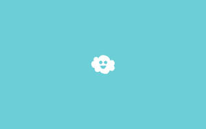 一個白色微笑雲朵圖示在青綠色背景上。