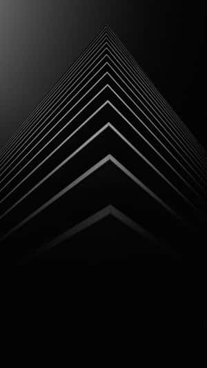 形成向上箭頭的黑白抽象幾何線條。