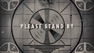 復古雷達顯示器，帶有 'PLEASE STAND BY' 文字和角度標記。