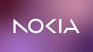 Nokia 標誌以白色文字顯示在紫色漸變背景上。 — Nokia 壁紙