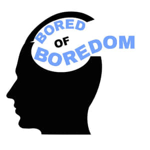 黑色頭部剪影，頂部出現 'Bored of Boredom' 文字。