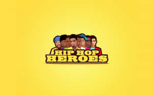 標誌包含七位嘻哈藝術家的卡通肖像和『Hip Hop Heroes』文字。
