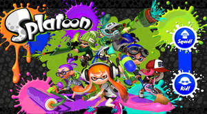 Splatoon 遊戲角色以彩色墨水飛濺進行動作。