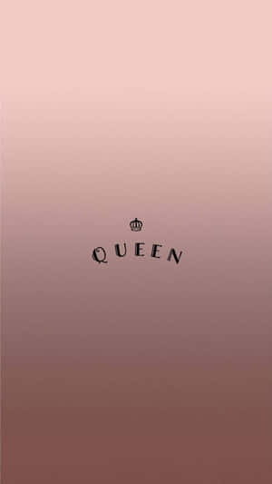 在玫瑰金漸變背景上，queen文字和皇冠。 — 女王 GIF 壁紙
