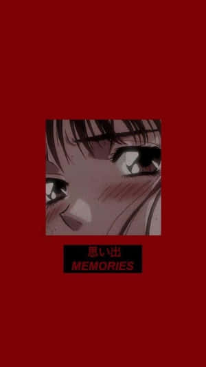 動漫少女淚眼朦朧，紅色背景上有「MEMORIES」文字。