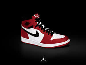 黑色背景上的紅、白、黑色 Air Jordan 運動鞋 — Air Jordan GIF 壁紙