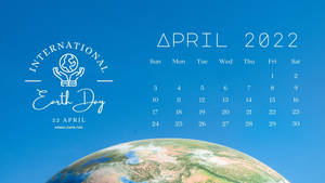 2022年4月日曆慶祝地球日，地球在下方可見。