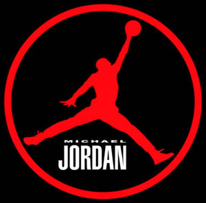 紅色米高佐敦標誌，剪影在圓圈內入樽。 — Air Jordan GIF 壁紙