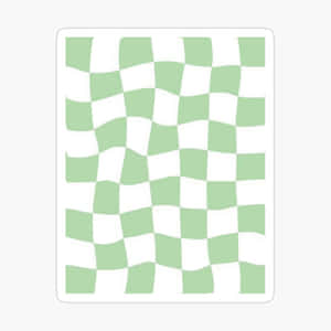 波浪形綠色和白色棋盤圖案，具有錯視效果