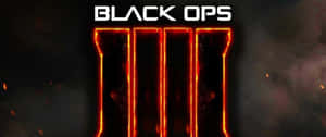 Black Ops III 遊戲標誌，在黑暗煙霧背景上帶有發光的橙色文字。