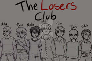 七個男孩在素描插圖中標記為「The Losers Club」。