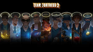 《Team Fortress 2》角色帶有發光光環，手持武器和物品。