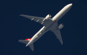 土耳其航空的飛機在晴朗的藍天下飛越頭頂。 — 藍天 壁紙