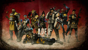 身穿戰鬥裝備的Apex Legends角色為團隊照片擺姿勢。